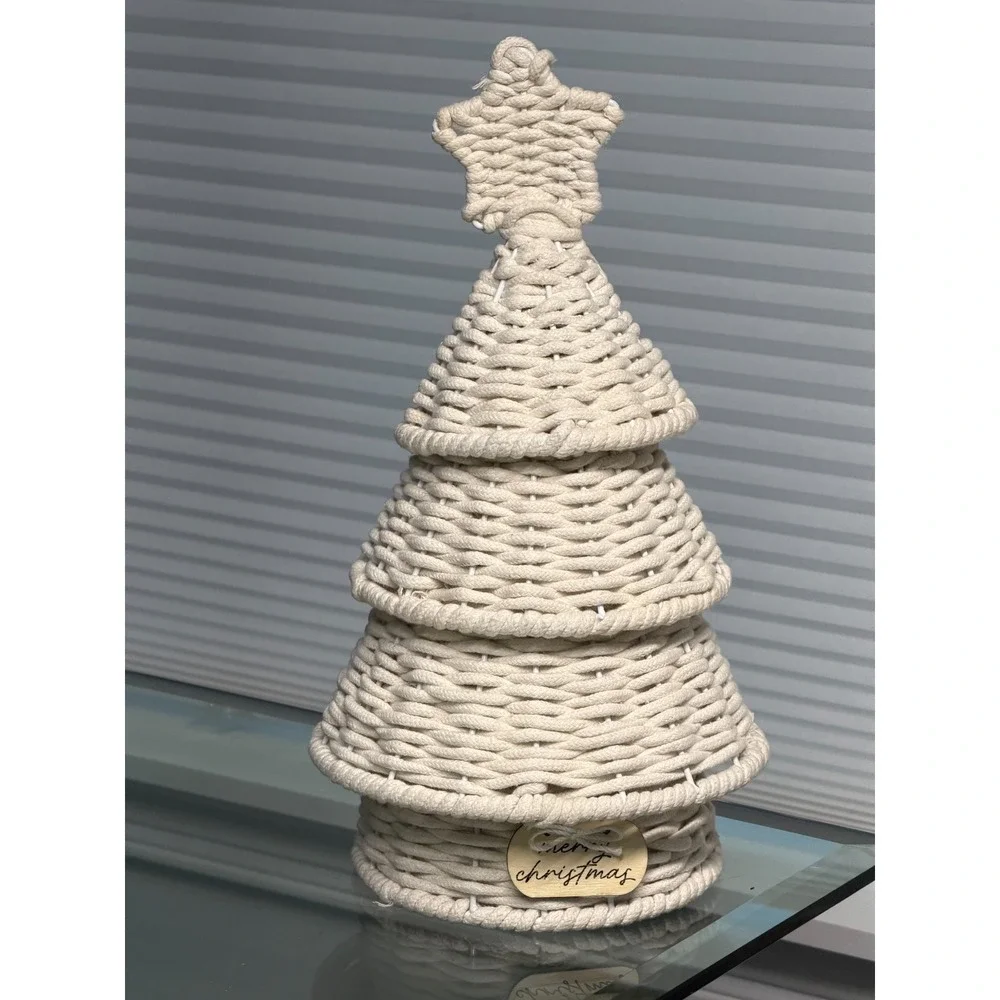 Nautical Rope Christmas Tree Natural Woven 15.5